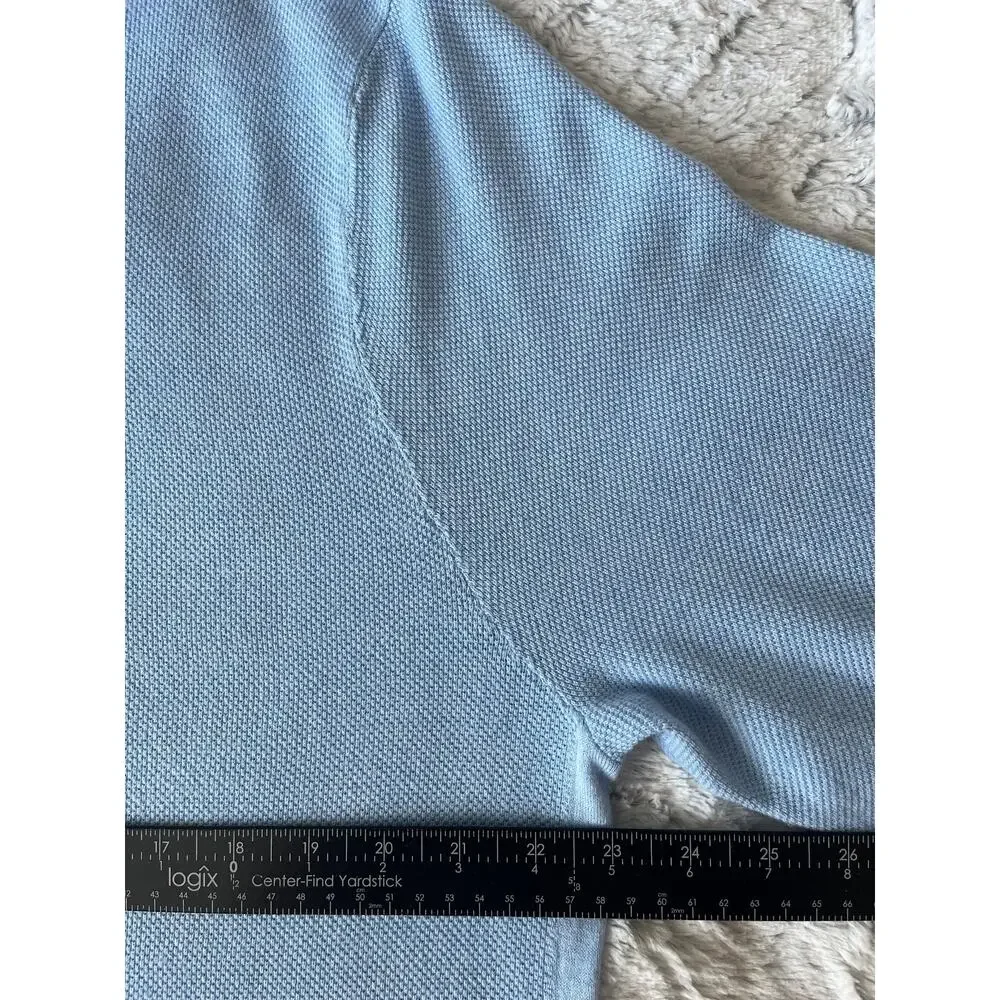 Tommy Bahama IslandZone Men's L Blue Coolmax Cotton Quarter Zip Sweater Preppy